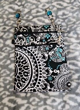 Hip Klips Thermal Bali Teal XL With Teal Gem Accents RFID EMF Lined Pocket
